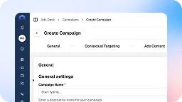 Organization workspace for campaign and team management in CoAd Network
